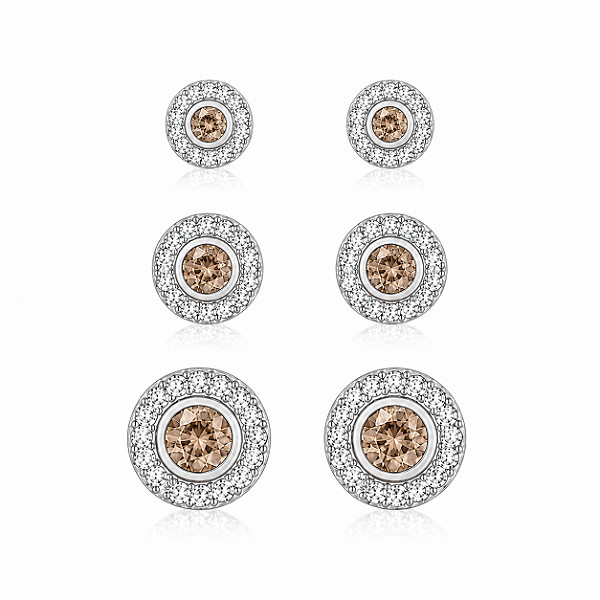 Trio redondo cravejado champagne