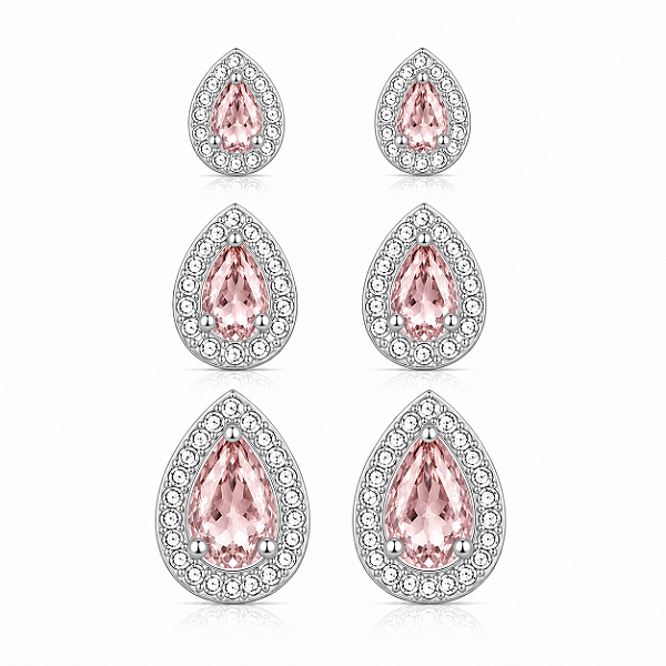 Trio gota cravejada rosa