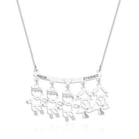 Colar personalizado canga filhos na prata 925