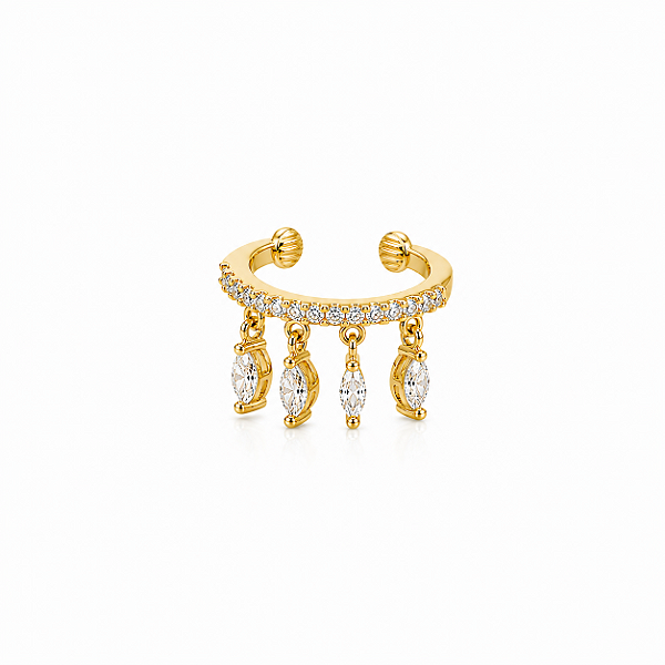 Piercing fake com pedras cristal