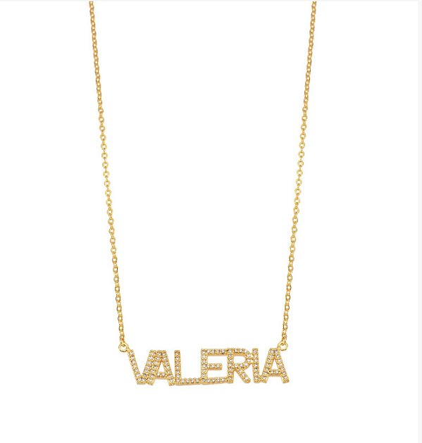 Colar de nome cravejado personalizado