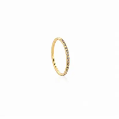 Piercing argola cravejada dourada