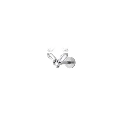 Piercing em formato de V baguetado