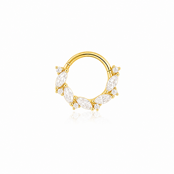 Piercing argola de navete dourada