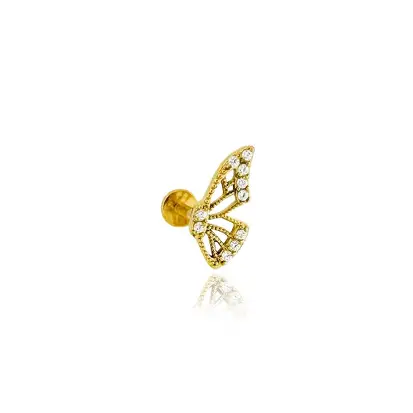 Piercing meia borboleta dourada