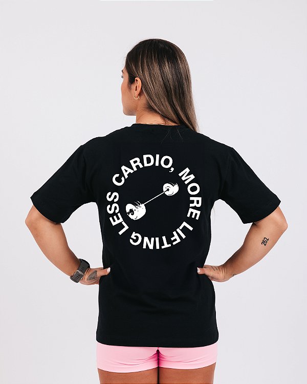 Camiseta Less Cardio More Lifting - Feminina