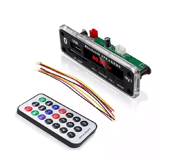 Placa Decodificadora Bluetooth Usb Mp3 Fm Auxiliar 12v