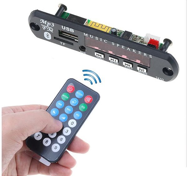 Placa Decodificadora Usb Mp3 Fm Auxiliar Bluetooth 12v