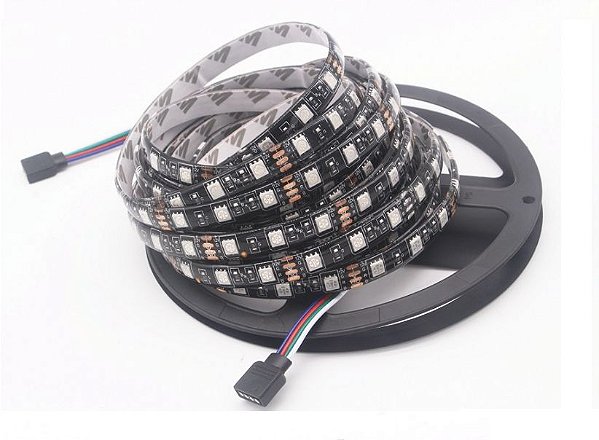 Fita Led Rgb 5050 Fundo Preto 5 Metros 300 Leds Promoção