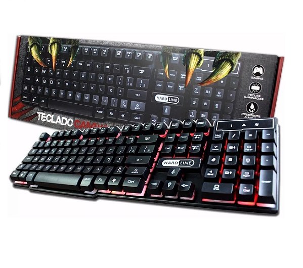 Teclado Gamer Hardline Kb-7010 Semi-mecânico Com Led