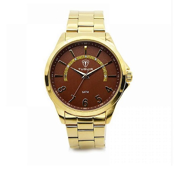 Relógio Masculino Tuguir Analógico 5021 Dourado Original