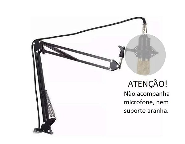 Pedestal Suporte Articulado Mesa P/ Microfone Studio Rádio