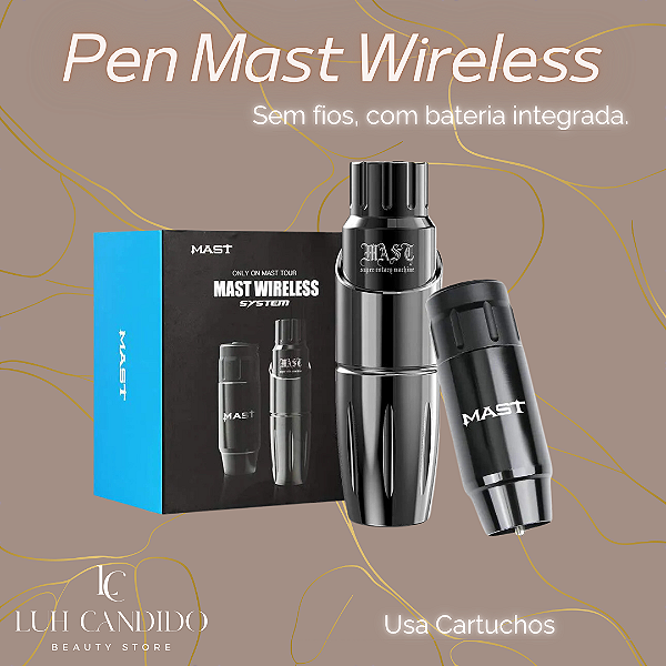 PEN MAST WIRELESS SEM FIOS PRETA