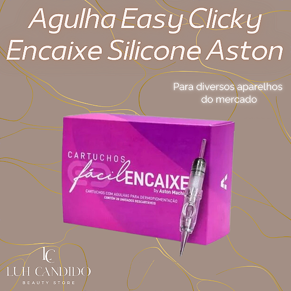 CAIXA AGULHA COM FÁCIL ENCAIXE SILICONE ASTON 20 UNIDADE 1 PONTA 0.30MM