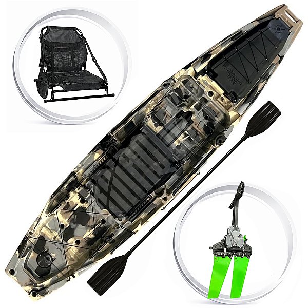 Caiaque Milha Náutica Predador com Pedal Cross Drive - Cores de Grade