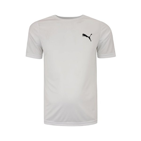 Camiseta Masculina Puma Manga Curta Ess Small Logo Poly - Branca