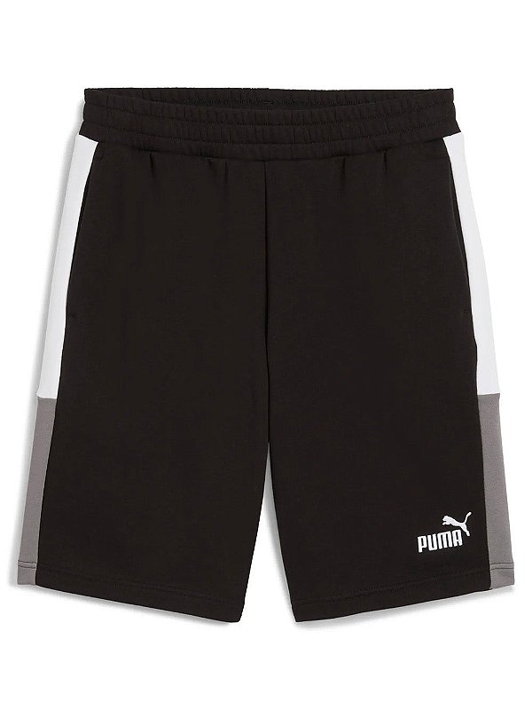 Short Puma Essentials Block 10 Masculino - Preto/Cinza/branco