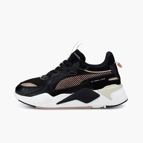 Tênis Puma RS-X Mix Mono Metal Feminino - preto e rosa