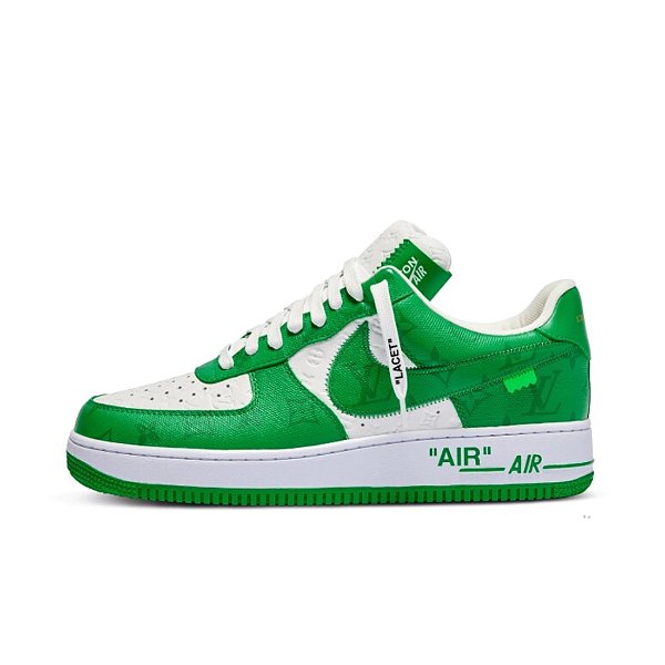 Tênis Nike Air Force 1 Low x  Louis Vuitton By Virgil Abloh White Green -  1A9VAU