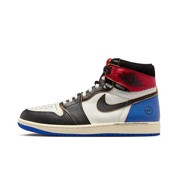 Tênis Air Jordan 1 Retrô High x Fragment x Union LA OG SP Varsity Red Sport Royal - IO7847-002