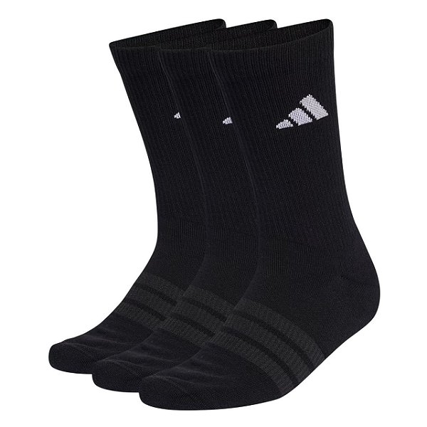 Kit Meia Adidas Essentials Crew C/3 Pares Unissex Preto - KC9626
