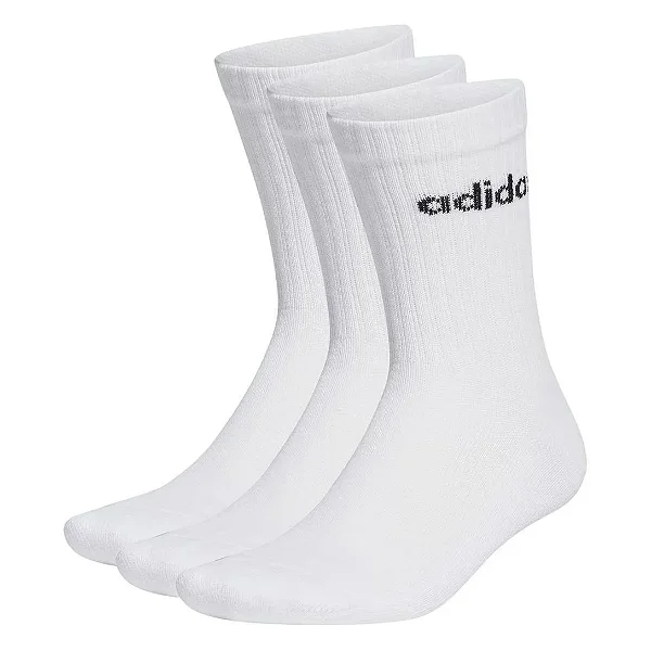 Kit Meias Adidas Lin Crew 3 Pares C/ Médio Branca - KE6287