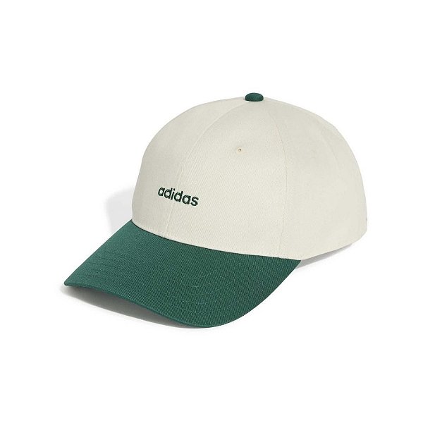 Boné Adidas Baseball Bordado Linear Bege / Verde - KS4517
