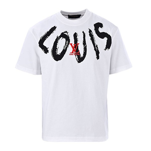 Camiseta Louis Vuitton Brushstroke Logo Branca Masculina