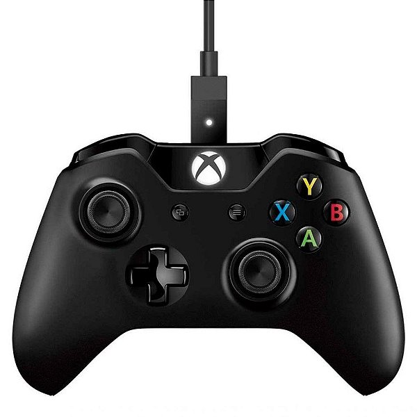 Controle Sem Fio Preto com Cabo Xbox One