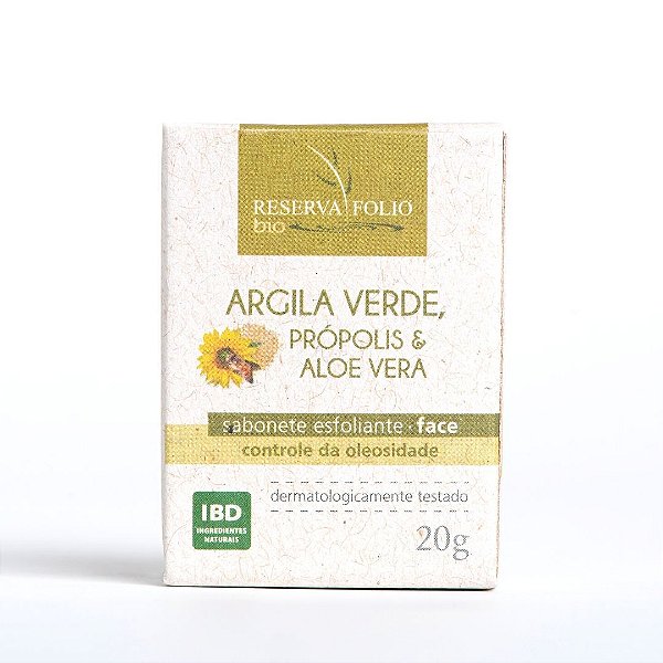 Mini Sabonete Controle da Oleosidade Argila Verde, Própolis & Aloe Vera 20g