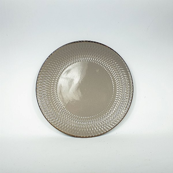 Prato de Cerâmica - Bege - 27,5cm