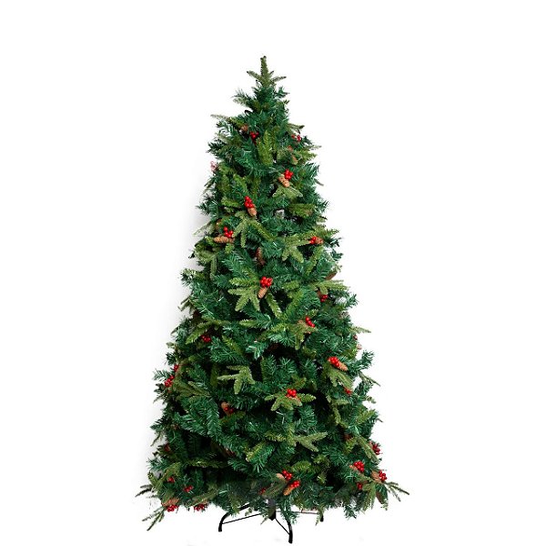 Árvore de Natal Pinha e Berry - 2,10m - Christa De...Coração Árvore de Natal Pinha e Berry - 2,10m - Christa De...Coração