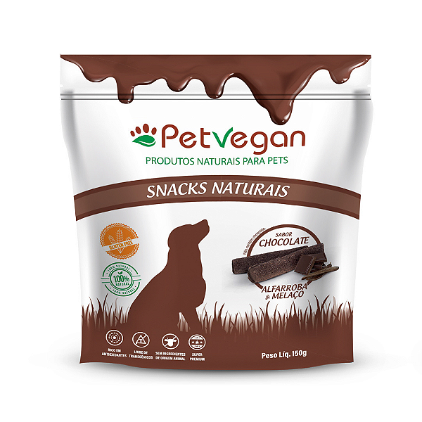 Petisco Vegano para Cachorro Sem Glúten Alfarroba & Melaço 150g Petvegan