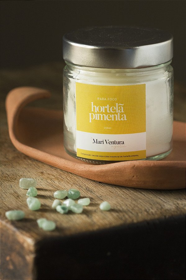 Vela aromatizada com óleo essencial de Hortelã Pimenta