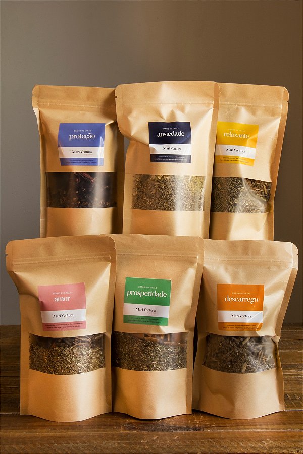 Combo 6 Banhos de Ervas com diferentes propriedades - Versão Refil de até 4 utilizações