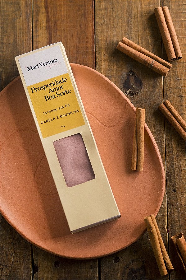Incenso em Pó Canela e Baunilha - Prosperidade, Amor e Boa Sorte