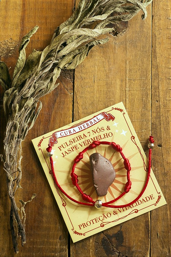 Pulseira 7 Nós com Jaspe Vermelha