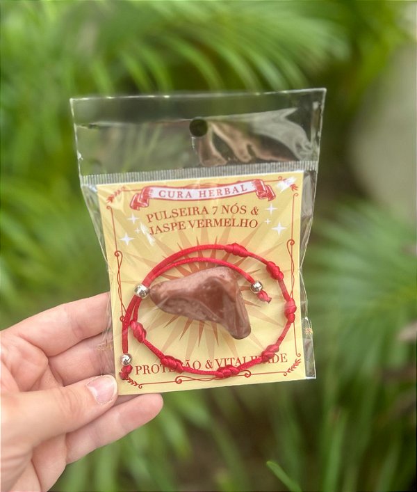 Pulseira 7 Nós com Jaspe Vermelha