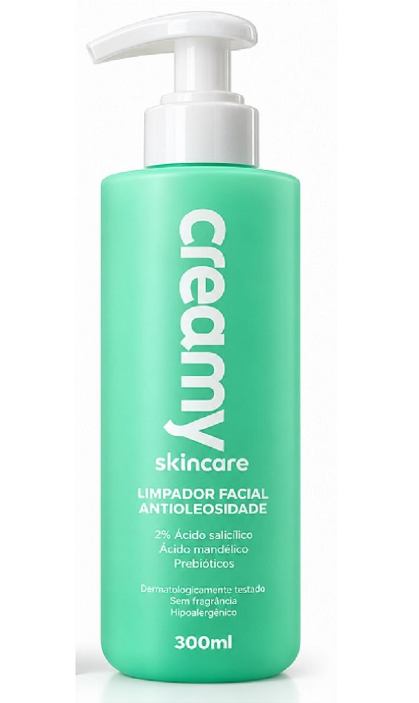 Creamy Limpador Facial Antioleosidade - Gel de Limpeza Facial 300 ml