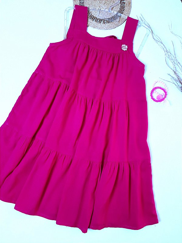 Vestido liso pink - Maria Flor