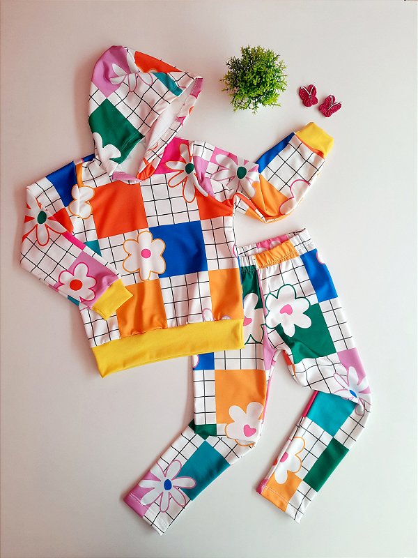 Conjunto legging e blusão capuz - Bia