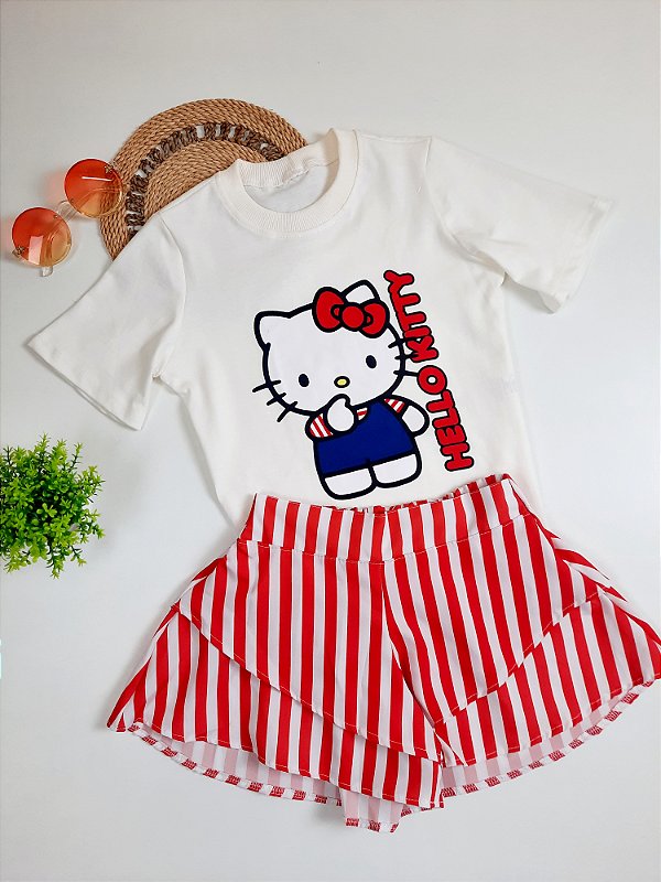 Conjunto Hello Kitty camiseta e short
