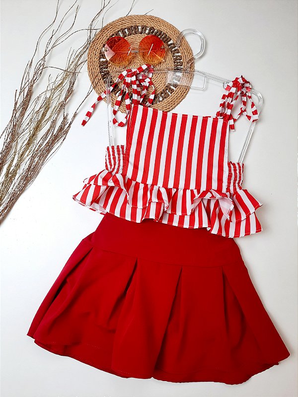 Conjunto blusa e short saia - Aline