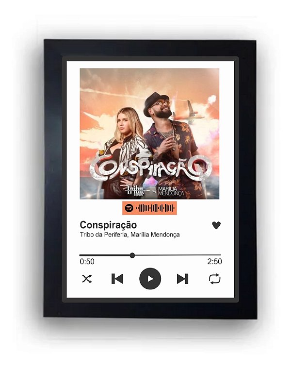 Quadro Interativo A3 Spotify - Presente, Namorados, Casamento