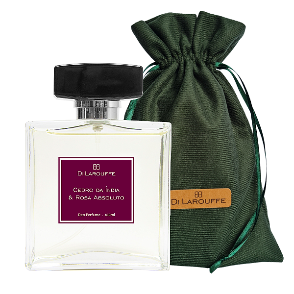 Kit  Deo Perfume Masculino Cedro da Índia & Rosa Absoluto no Veludo Verde