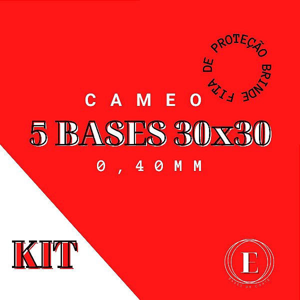 KIT 5 BASES CAMEO 30x30 0,40 COM COLA + FITA BRINDE