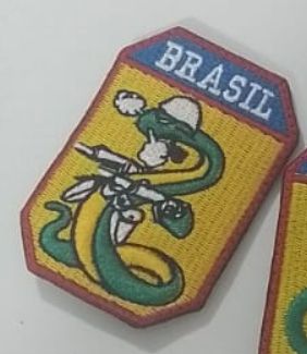 Patch Bordado Com Fecho de Contato FEB Cobra Fumando c Metralhadoras
