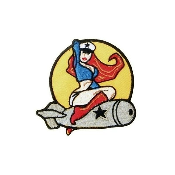 Patch Bordado Termocolante Lady Pinup Girl