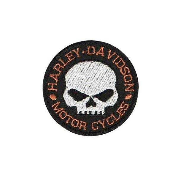 Patch Bordado Termocolante Harley Davidson Motor Cycles Laranja