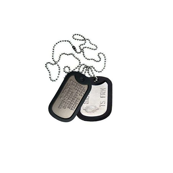Colar Militar Dog Tag Brasão EB + Chapinha personalizada